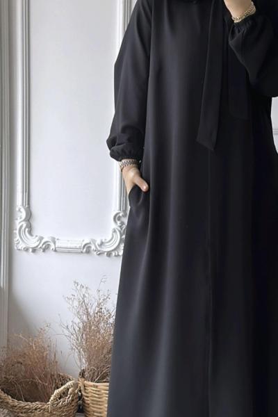 Fiyonklu Zerrin Ferace Siyah