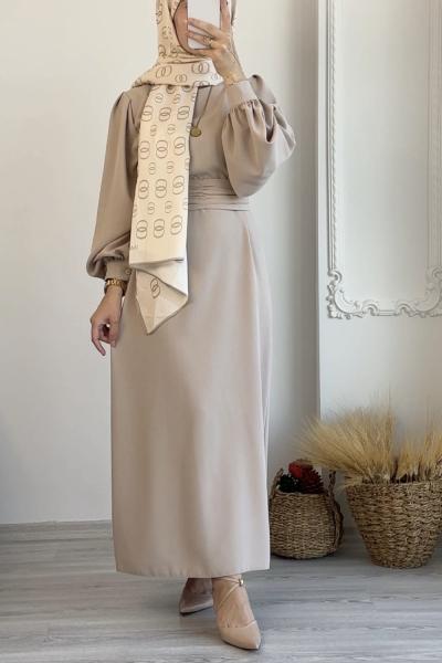 Hare Elbise  Taş Rengi