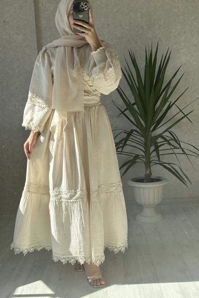 Mathilda Müslin Takım Ekru