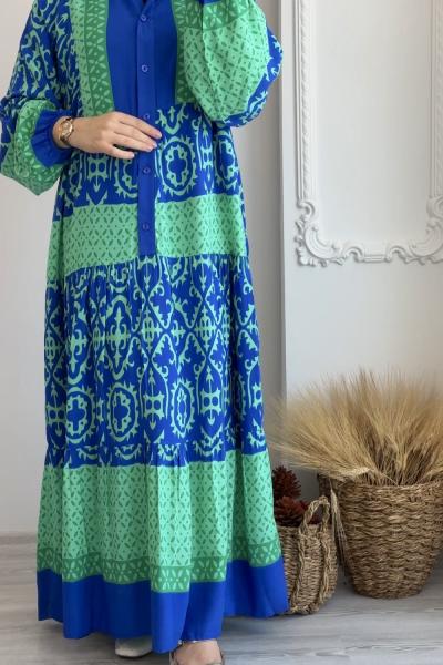 Pamuklu Efil Elbise Yeşil